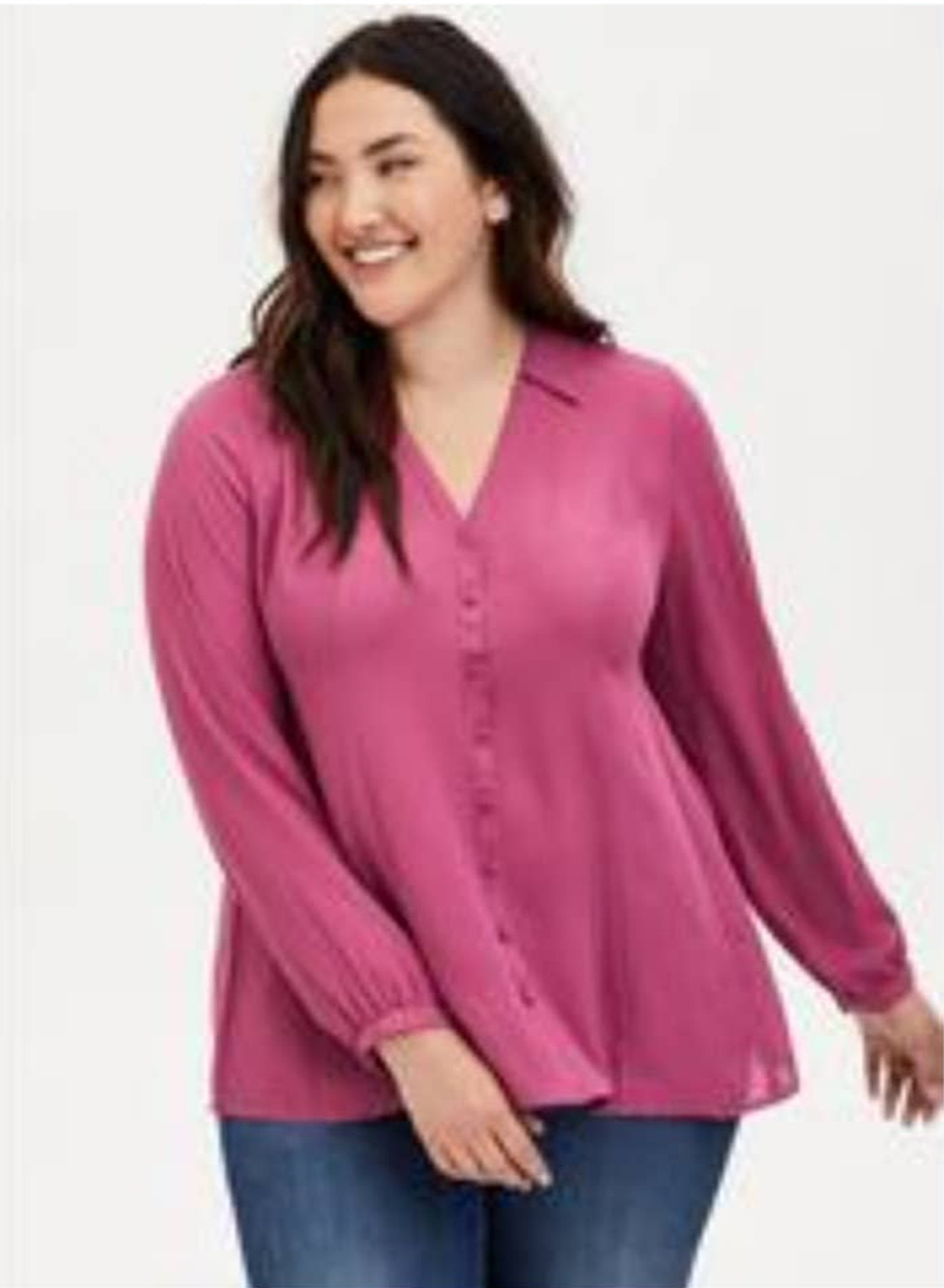 Torrid 3 Women 3x 24W Red Violet (Mauve) Harper Georgette Blouse